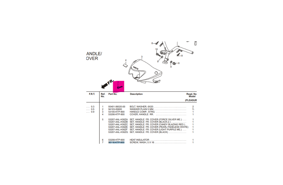 Hero Pleasure Washer Head Screw 5X16